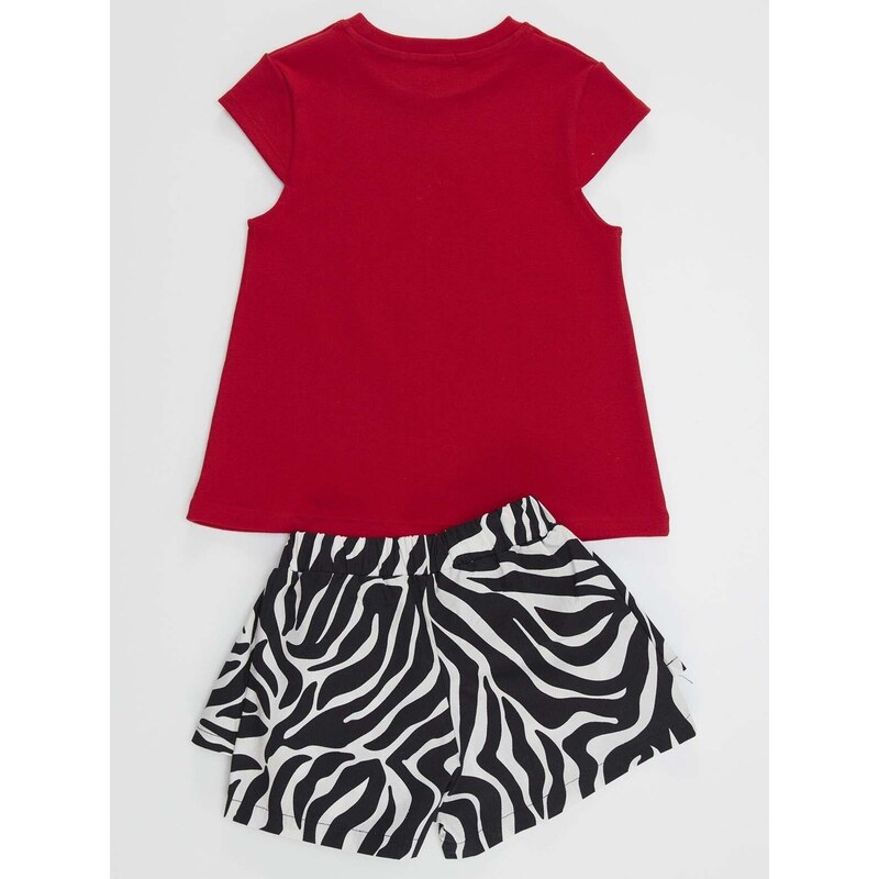 Denokids Ballerina Zebra Girls Dětské tričko Kraťasy Set