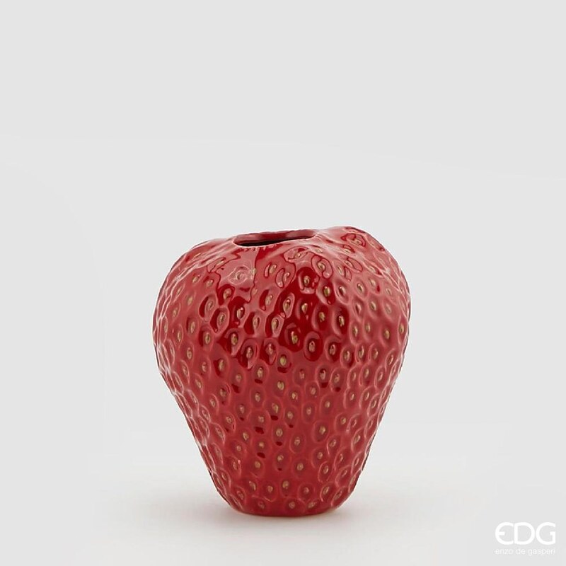 EDG Váza ve tvaru jahody červená, 21x20 cm