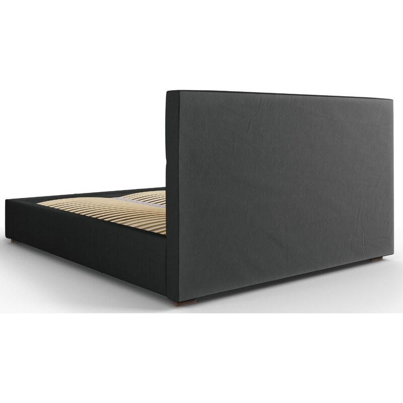 Černá látková postel MICADONI SAGE 140 x 200 cm