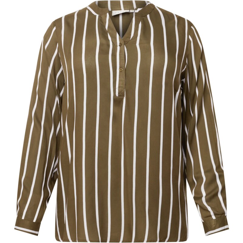 KAFFE CURVE Halenka Sida khaki / bílá