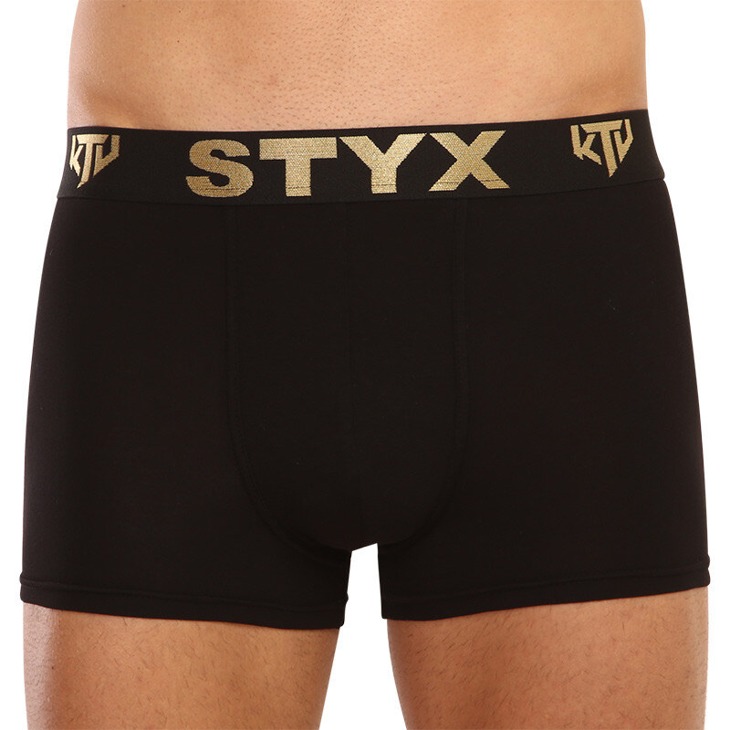 Pánské boxerky Styx / KTV sportovní guma černé - černá guma