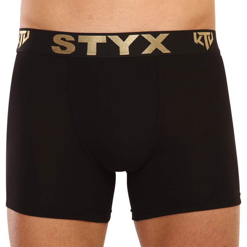 Pánské boxerky Styx / KTV long sportovní guma černé - černá guma
