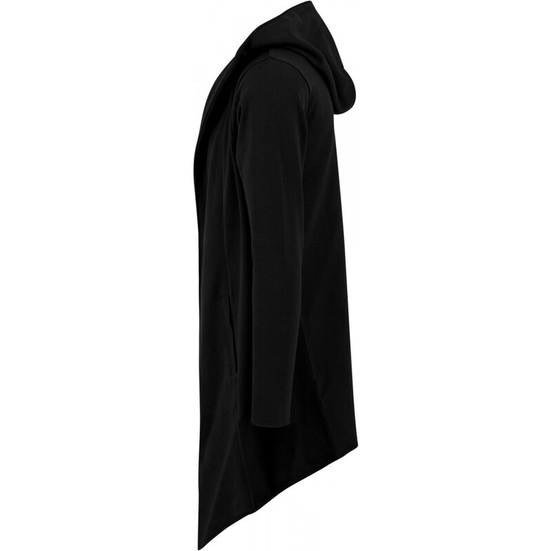 Pánský cardigan Urban Classics Long Hooded Open Edge - černý