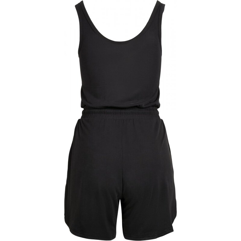 URBAN CLASSICS Ladies Short Sleevless Modal Jumpsuit - black