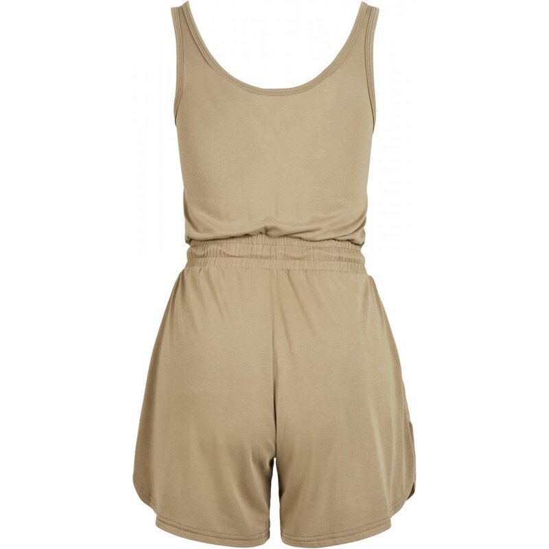 URBAN CLASSICS Ladies Short Sleevless Modal Jumpsuit - khaki