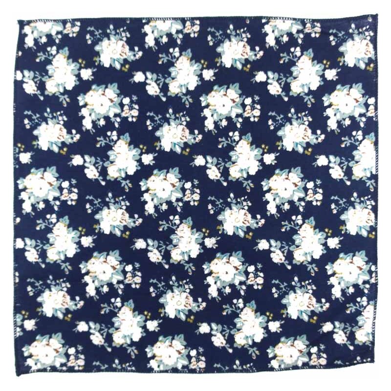 Obleč oblek Kapesníček do saka s květinovým vzorem a lemováním v noční modré