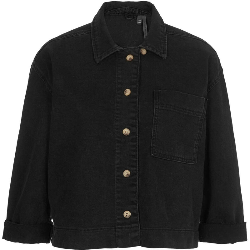 Topshop Black Denim Shirt by Boutique