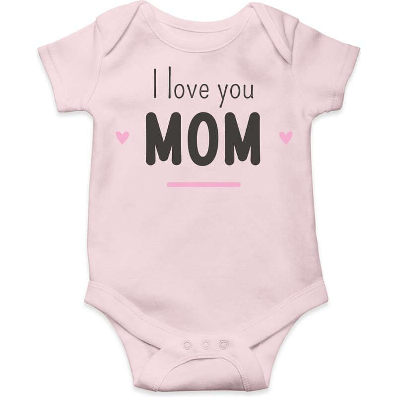 Achtyzeny.cz Body I LOVE YOU MOM - RŮŽOVÁ