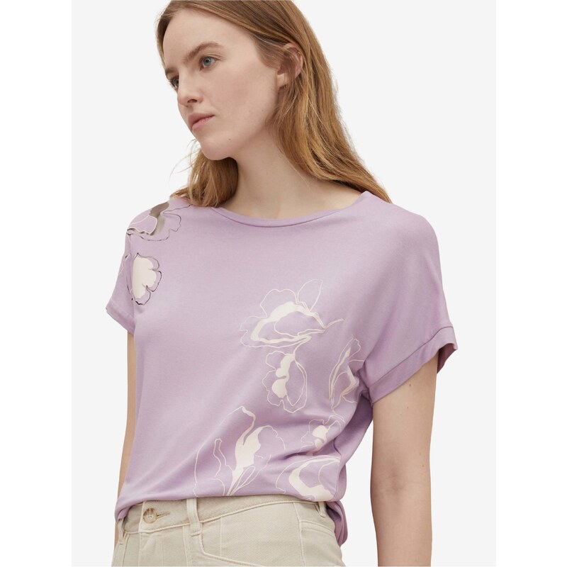 Světle fialové dámské tričko s potiskem Tom Tailor - Dámské