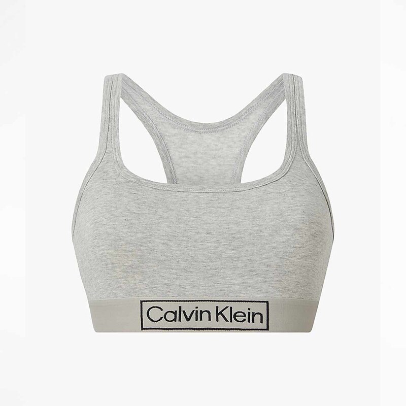 CK CALVIN KLEIN Šedá braletka Unlined Bralette Reimagine Heritage M