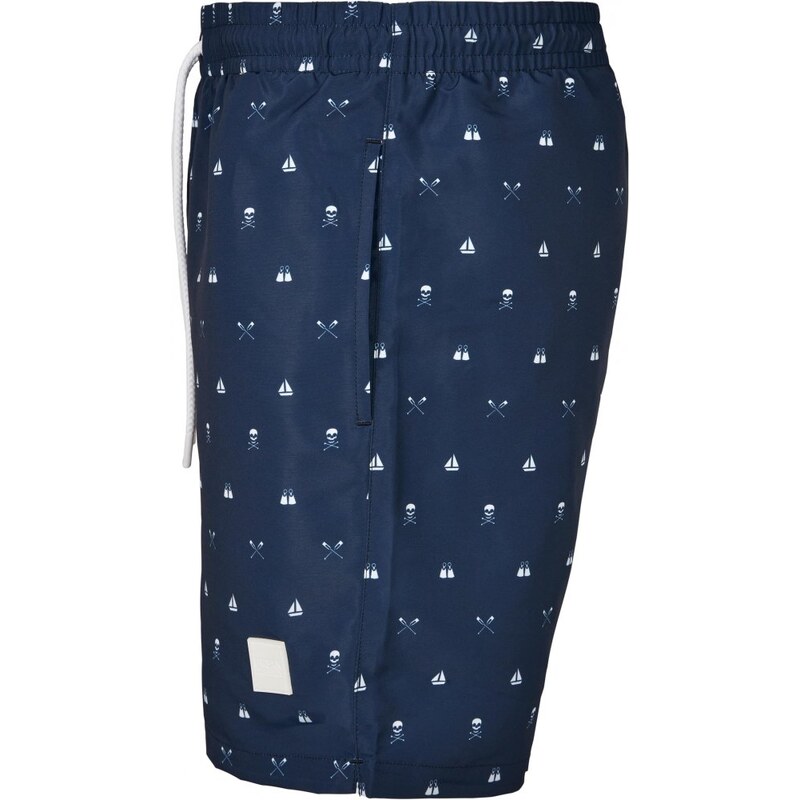 Pánské koupací šortky Urban Classics Pattern Swim Shorts - skullandyacht aop