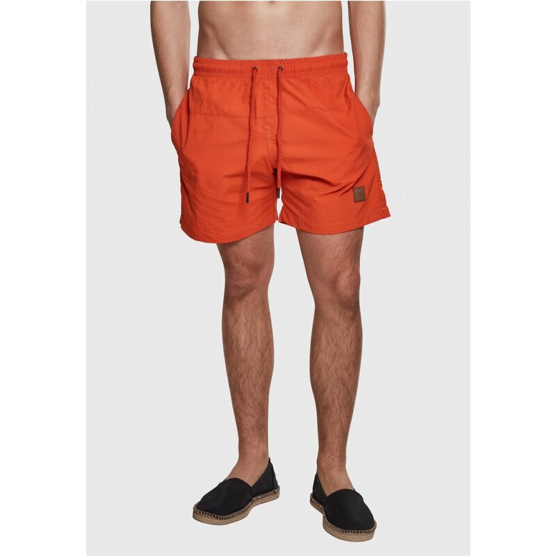 Pánské koupací kraťasy Urban Classics Block Swim Shorts - rust orange
