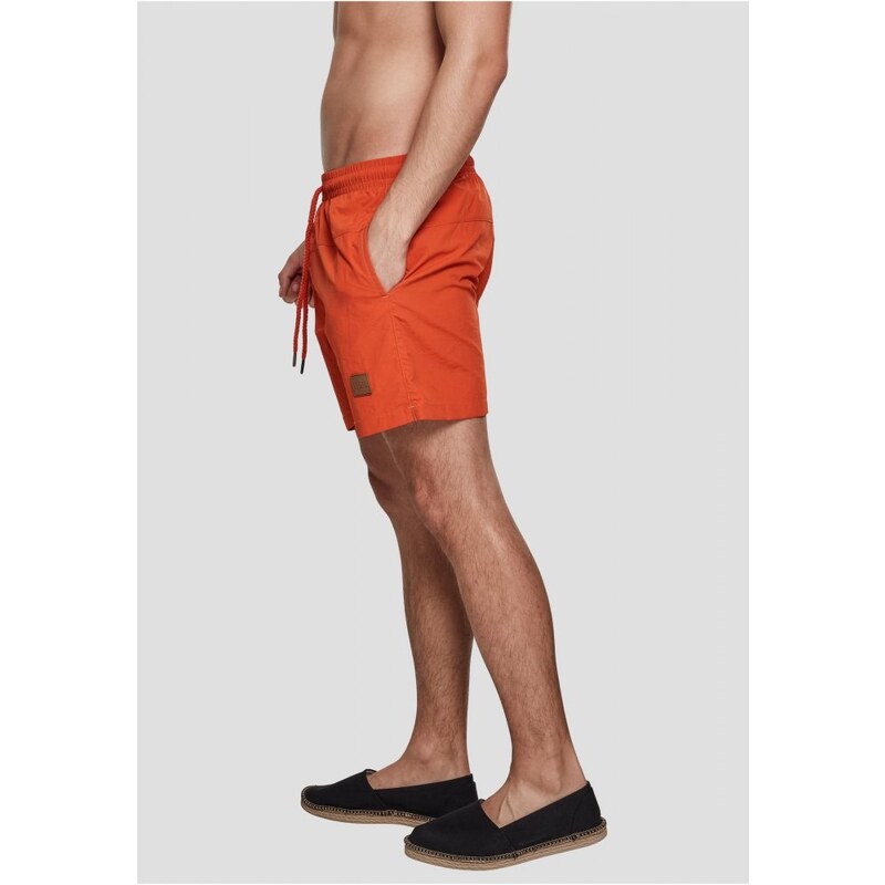 Pánské koupací kraťasy Urban Classics Block Swim Shorts - rust orange