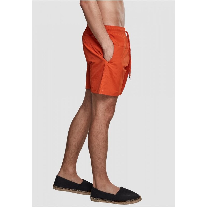 Pánské koupací kraťasy Urban Classics Block Swim Shorts - rust orange