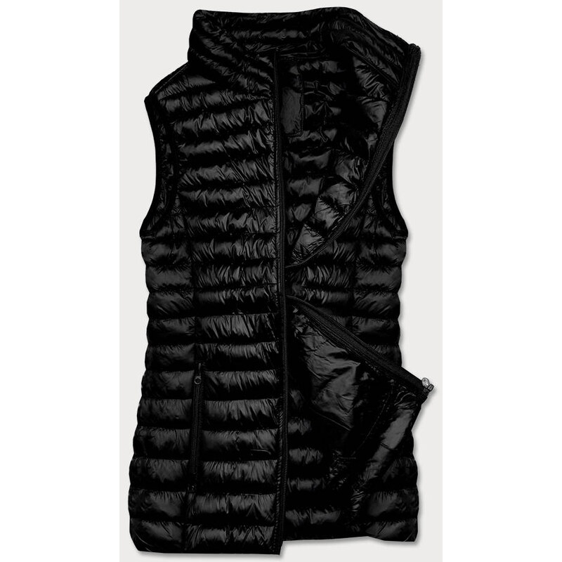 Krátká černá dámská prošívaná vesta model 17199567 - J.STYLE