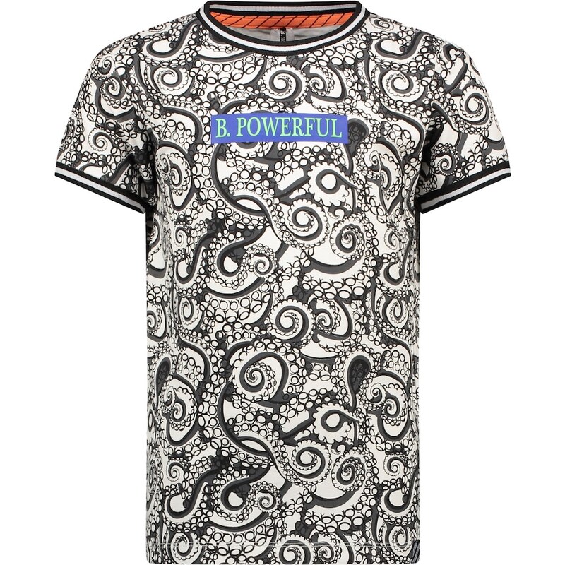 B-nosy Chlapecké tričko černobílé s Chobotnicí Power artwork