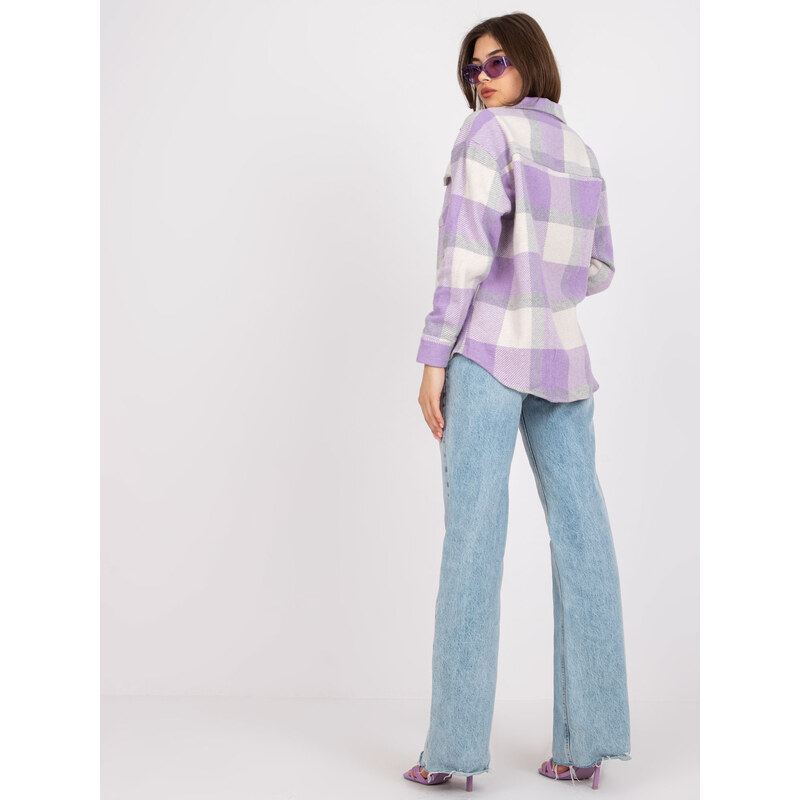Fashionhunters Silná dámská košile fialové sabiny