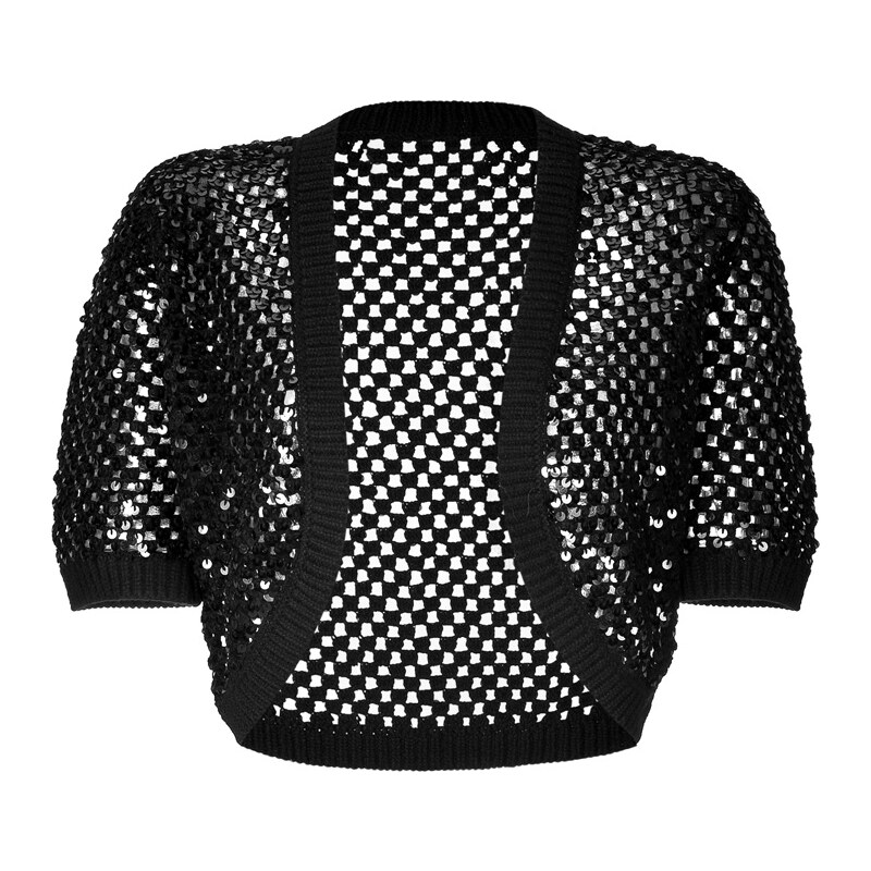 Michael Kors Cashmere Open Knit Bolero with Sequin Embellishment