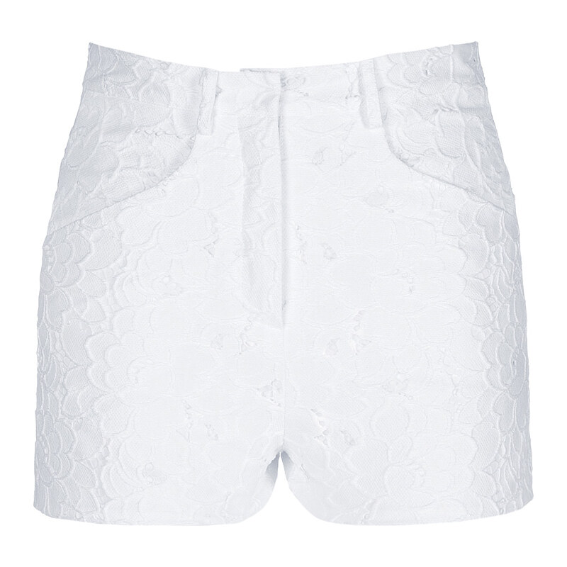 Ermanno Scervino Embroidered Lace HIgh-Waisted Shorts