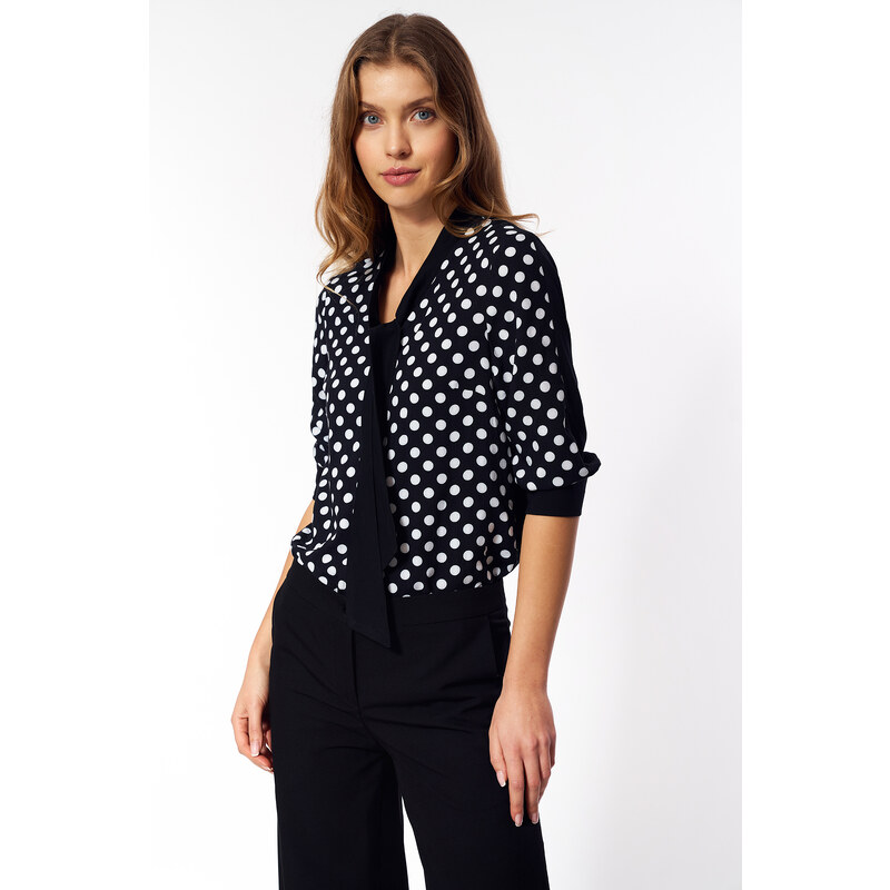 Dámské tričko NIfe Nife_Blouse_B140_Black/Peas