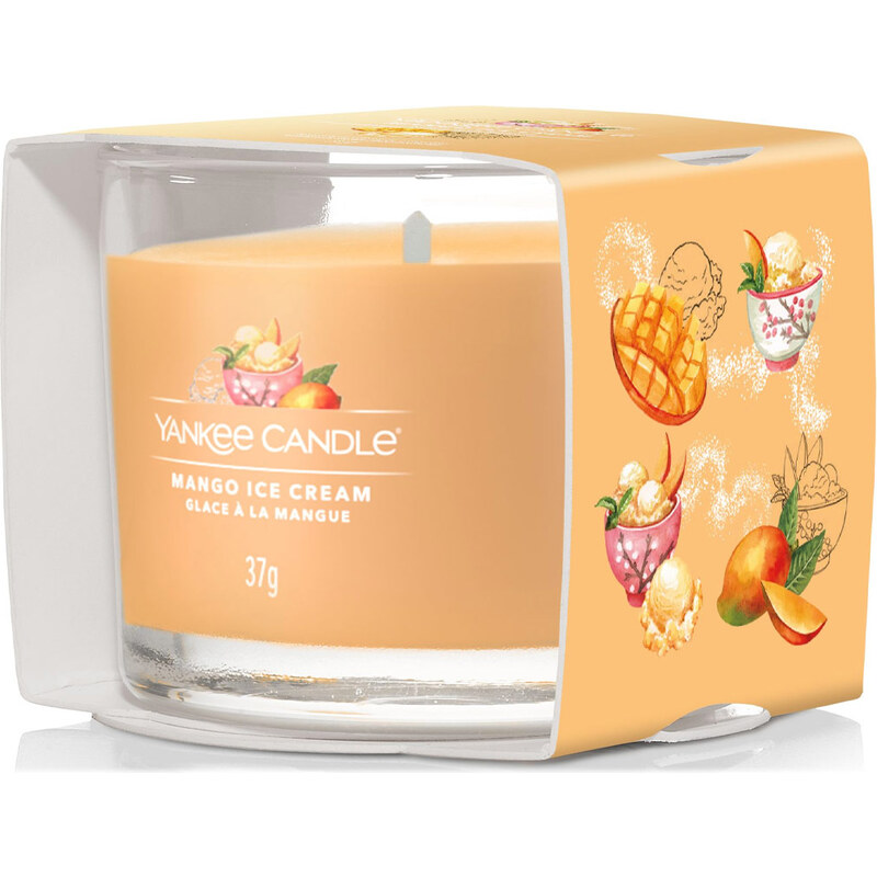 Yankee Candle – votivní svíčka ve skle Mango Ice Cream (Mangová zmrzlina), 37 g