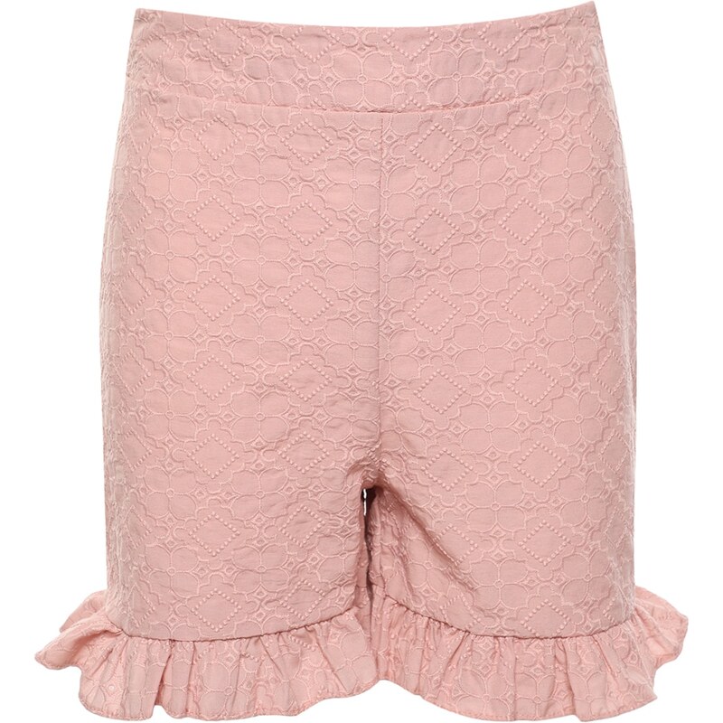 Trendyol Pink Frilly Brode Woven Shorts