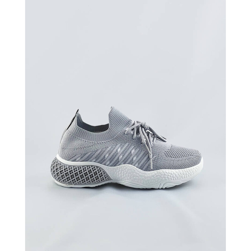 FEEBIT-ER Šedé dámské ažurové sneakersy (JY21-2) 68966172