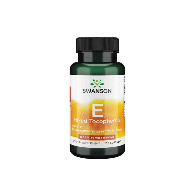 Swanson Vitamin E Mixed Tocopherols 250 ks, gelové tablety, 200 IU (134 mg)
