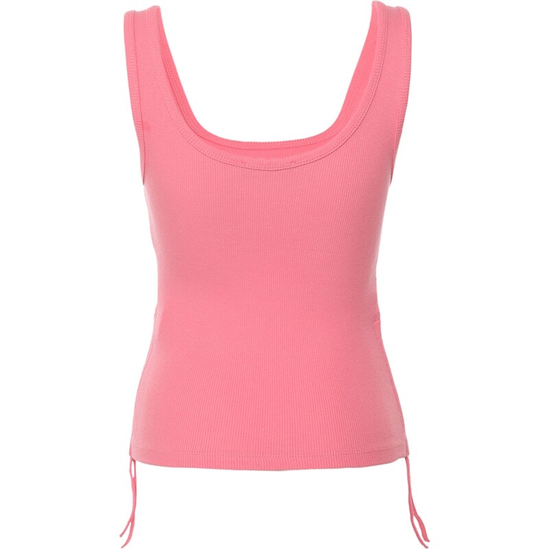 Trendyol Pink-Mint 2-Pack Shirring Detailed Pool Collar Ribbed Flexible Knitting Singlet