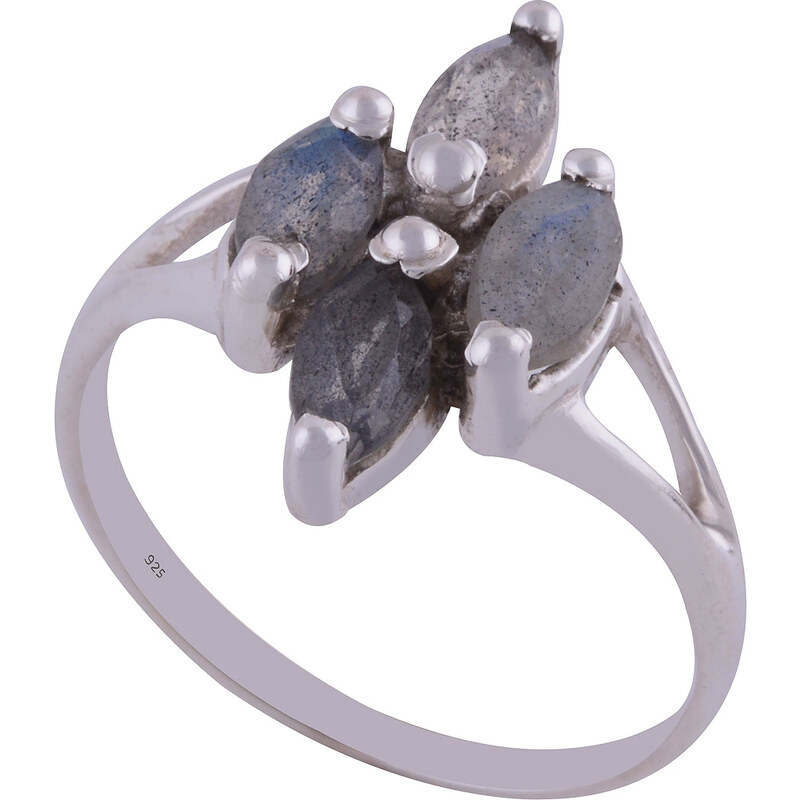 Zdobný stříbrný prsten s přírodními labradority - Meucci SDR101