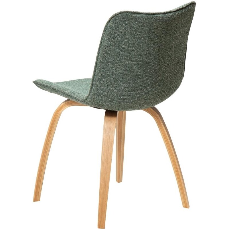 ​​​​​Dan-Form Zelená látková jídelní židle DAN-FORM Glee s dubovou podnoží
