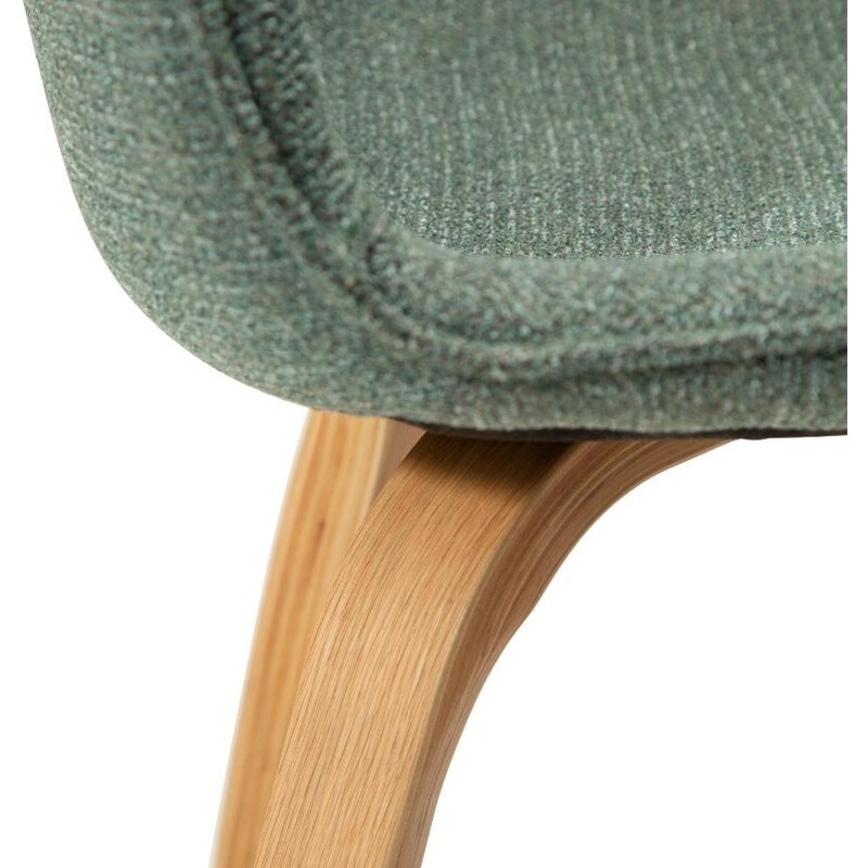 ​​​​​Dan-Form Zelená látková jídelní židle DAN-FORM Glee s dubovou podnoží