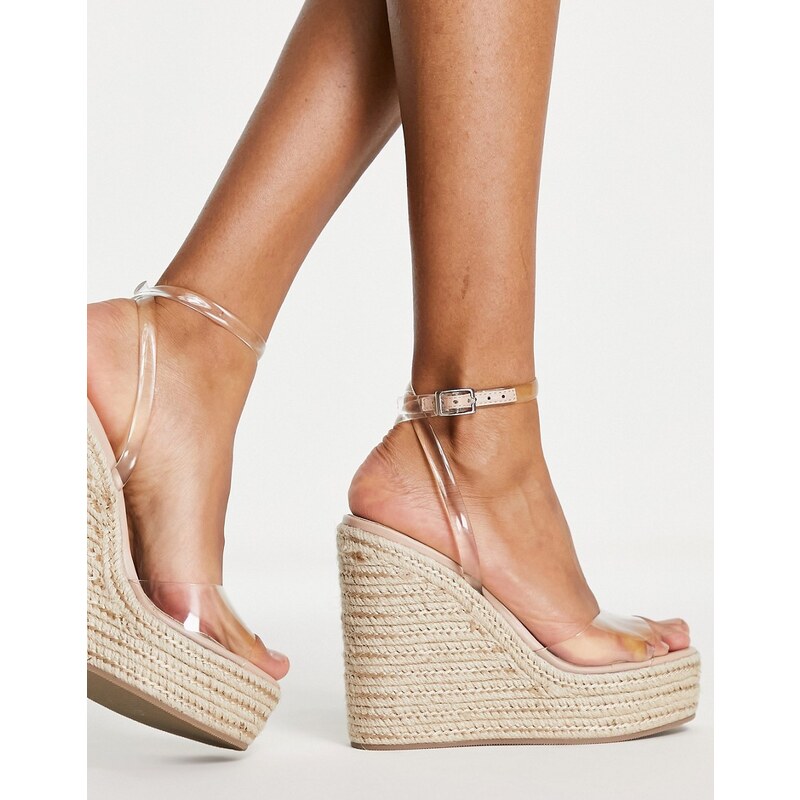 ASOS DESIGN Tasha espadrille wedges in clear