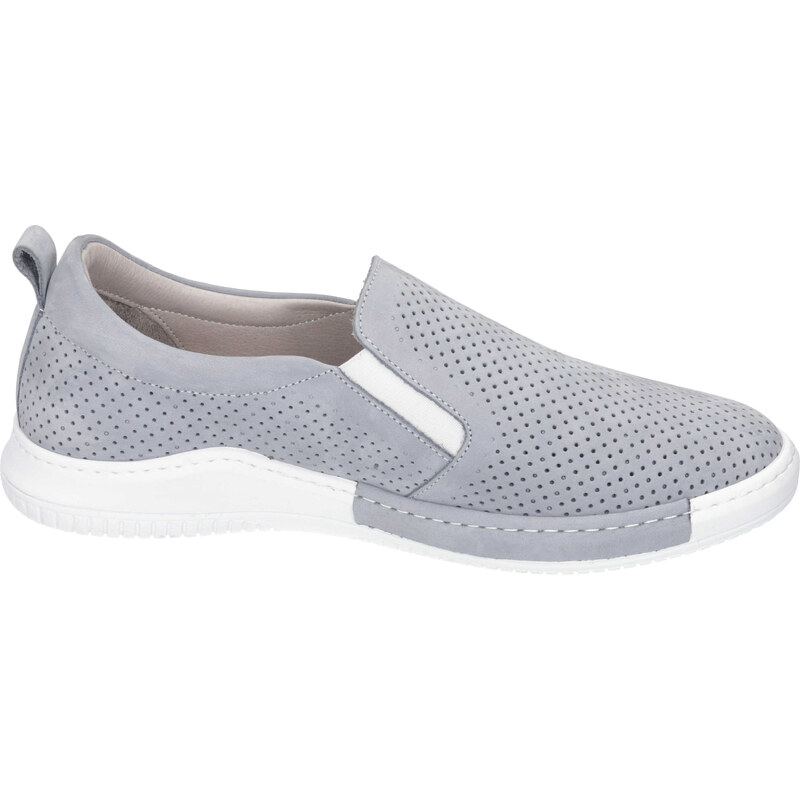 Manitu dámské kožené slip on tenisky 840021-09 šedé