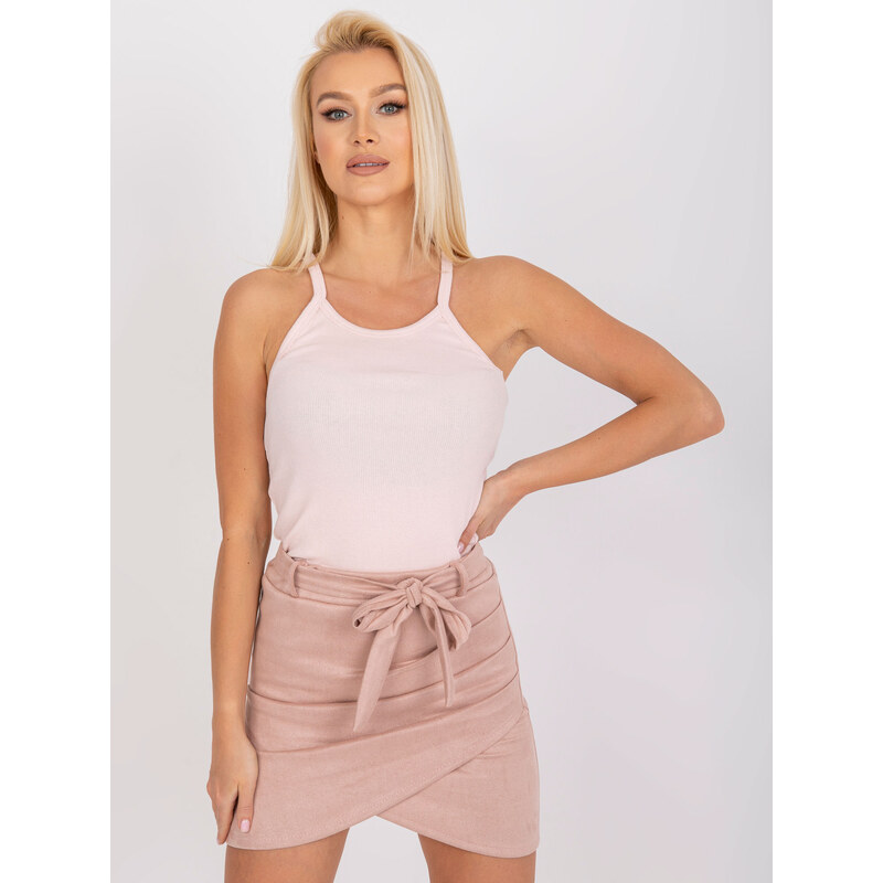 BASIC SVĚTLE RŮŽOVÝ CROP TOP MARIANA --LIGHT PINK Pudrová