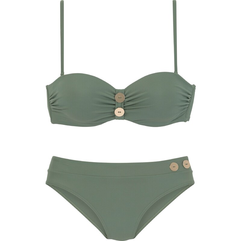 VIVANCE Bikiny olivová / pastelově růžová