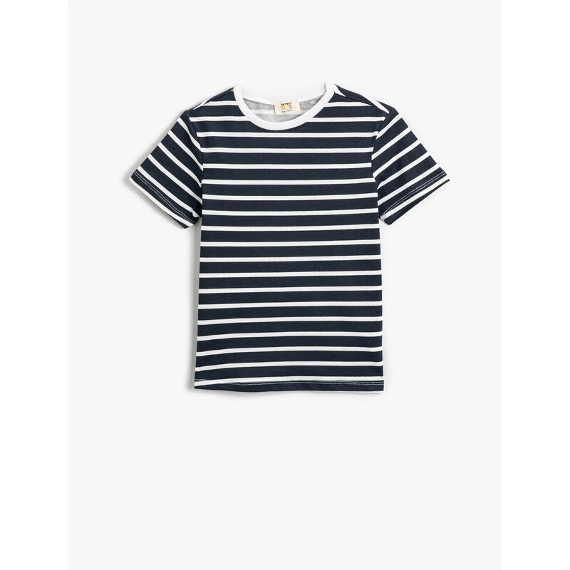 Koton Striped Short Sleeve T-Shirt Crew Neck Cotton