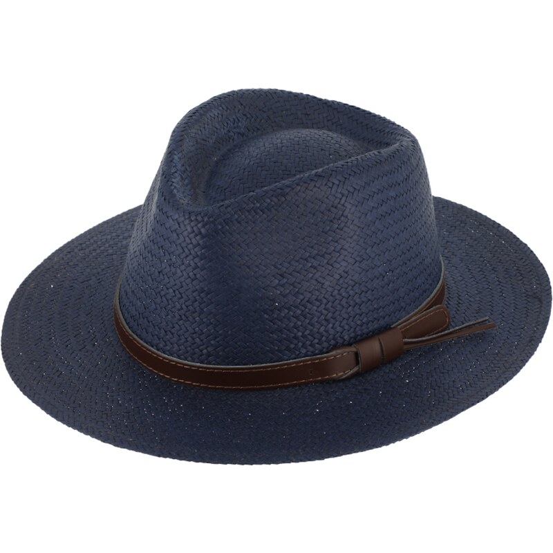 Letní modrý fedora klobouk od Fiebig - Traveller Toyo