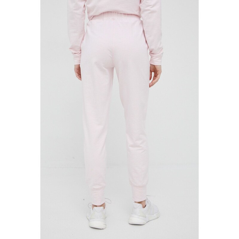 Kalhoty Tommy Hilfiger dámské, růžová barva, s potiskem