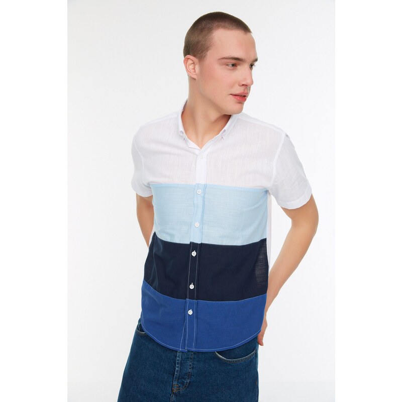 Trendyol Shirt - Blue - Slim fit