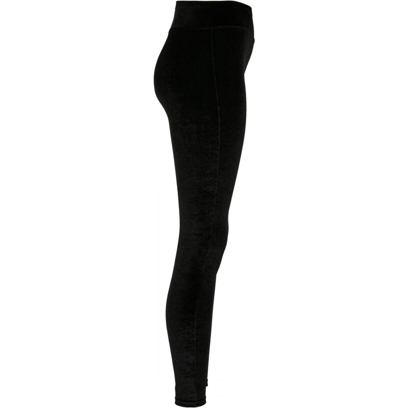 URBAN CLASSICS Ladies High Waist Velvet Leggings - black