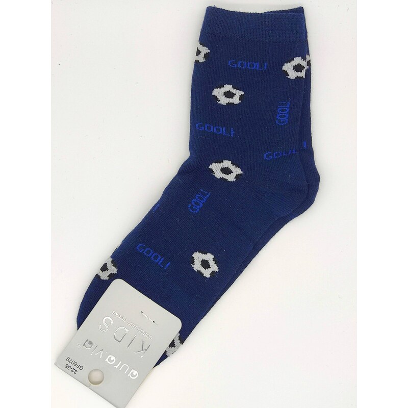 Dětské obrázkové ponožky Aura.Via Fotbal (85% bavlna) tmavě modrá