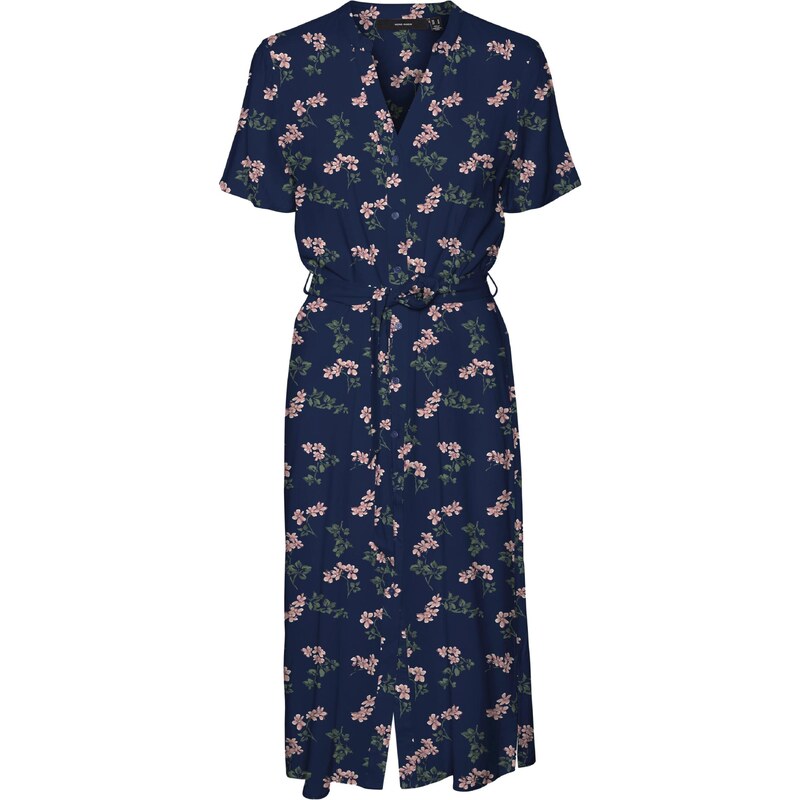VERO MODA Košilové šaty Vica námořnická modř / tmavě zelená /