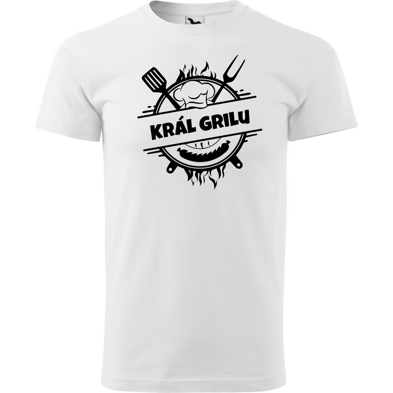 Fenomeno Pánské tričko Král grilu - bílé