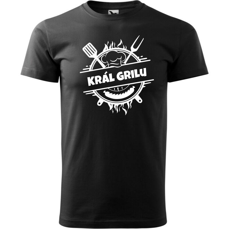 Fenomeno Pánské tričko Král grilu - černé