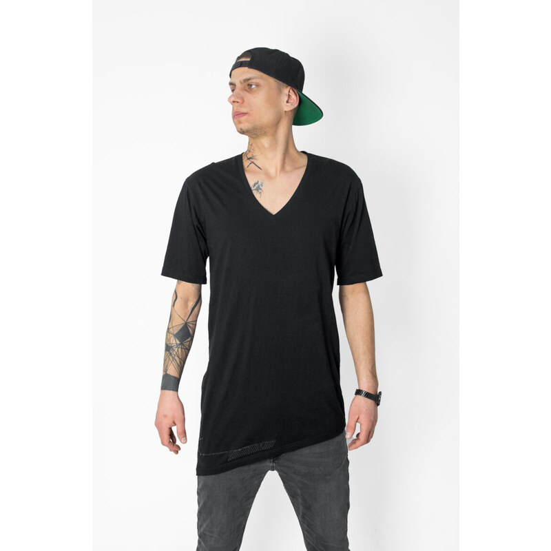 Ostatní By André Unisex Prodloužené triko s krátkým rukávem / Black / L