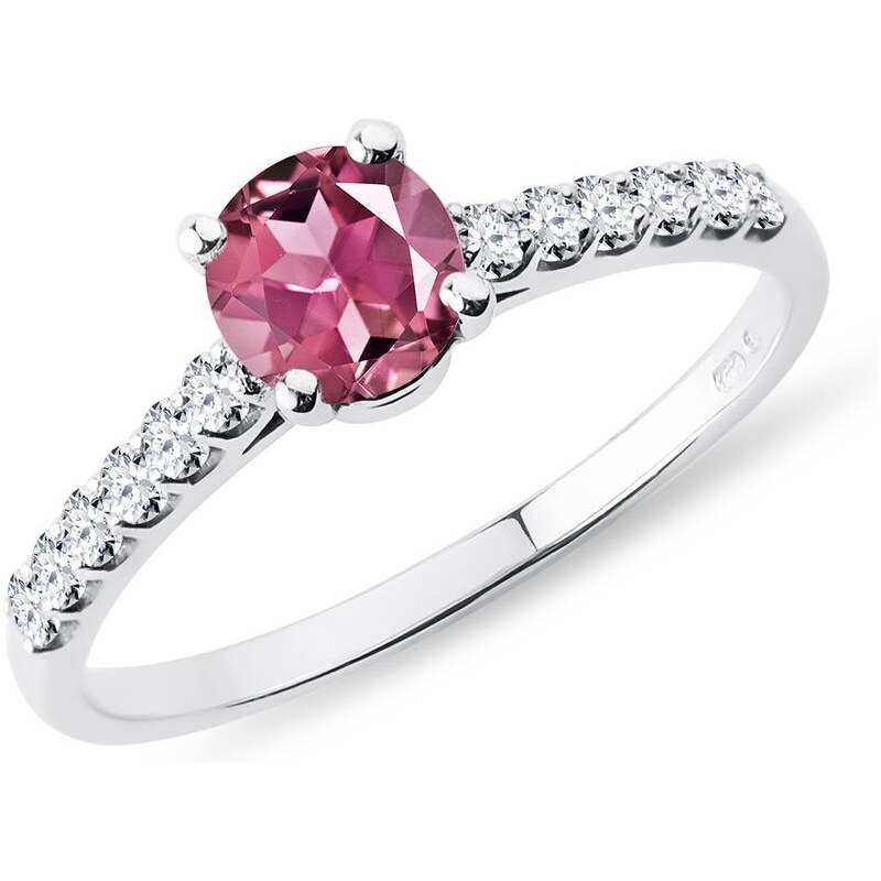 Zásnubní turmalínový prsten s diamanty KLENOTA K0602052