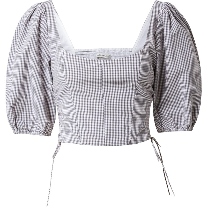 Abercrombie & Fitch Halenka kouřově modrá / chladná modrá / bílá