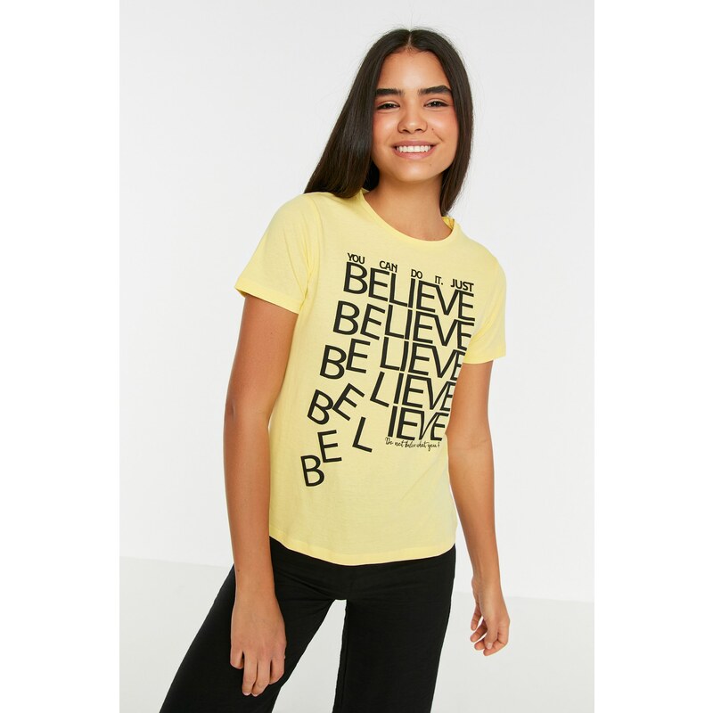 Trendyol T-Shirt - Gelb - Regular fit