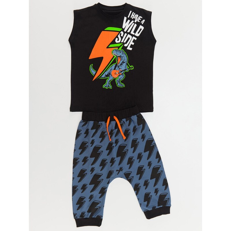 mshb&g Lightning Dino Boy T-shirt Capri Shorts Set